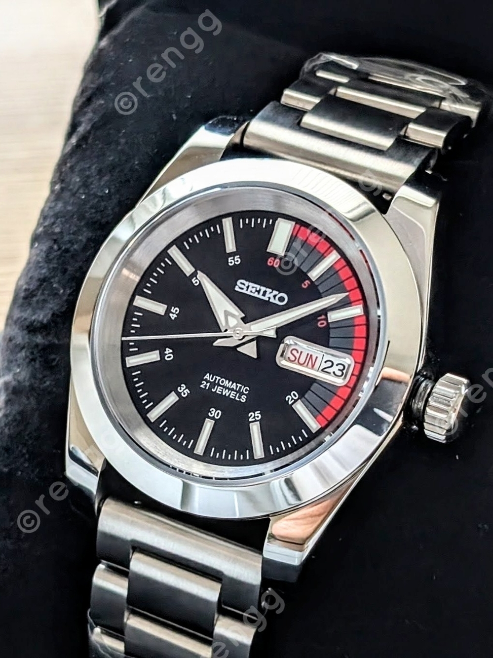 39mm Black Seiko Automatic NH36 Day Date Mod Dress Watch Sapphire Exhibition